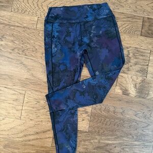 Curves N Combatboots no front seam purple swirl leggings XL
